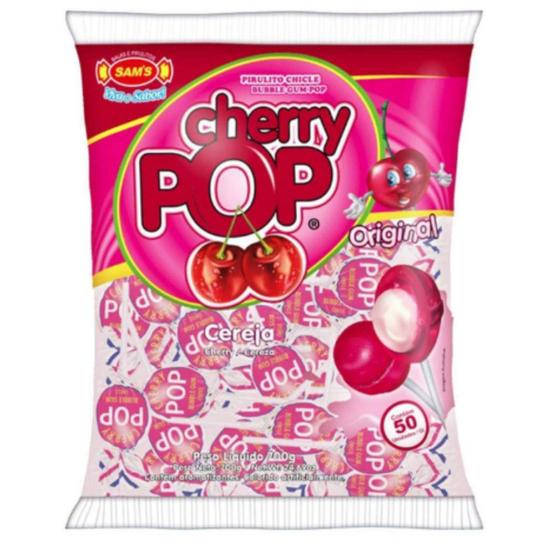 Imagem de Pirulito Cherry Pop Cereja Original 700g  50 Unidades