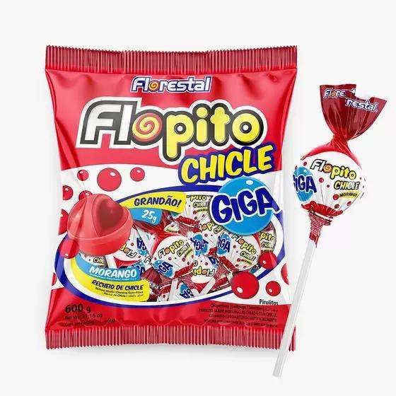 Imagem de Pirulito Chicle Giga Morango 24x1 Florestal