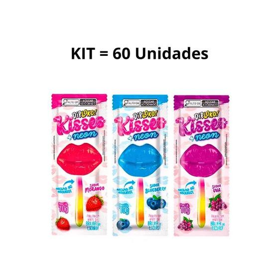 Imagem de Pirulito Diploko Kisses Palito Luminoso Kit com 2 Displays