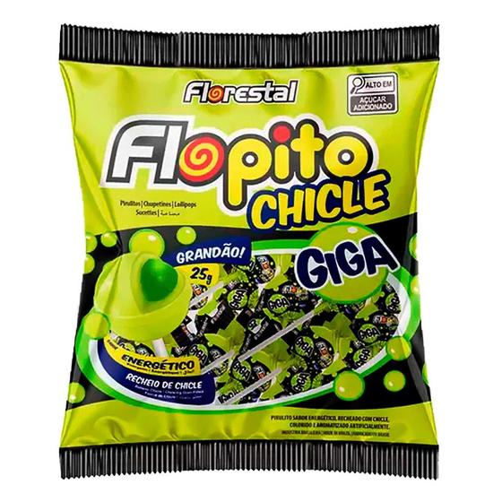 Imagem de Pirulito Florestal Flopito Chicle Energetico 600g