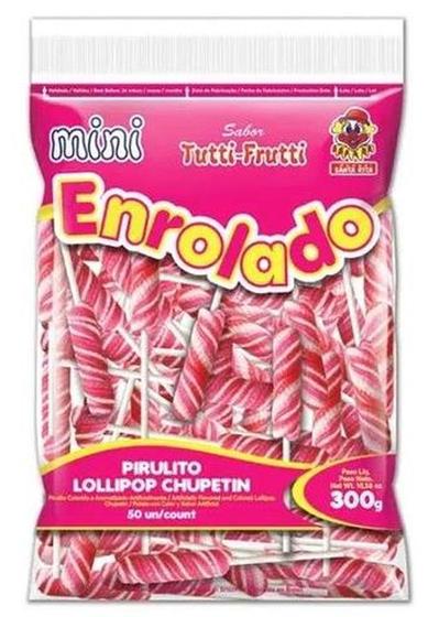 Imagem de Pirulito Mini Enrolado Rosa - Pacote com 300G