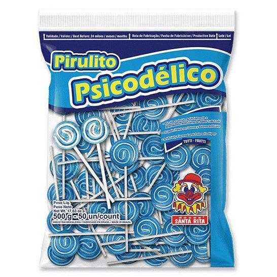 Imagem de Pirulito Psicodélico Médio Azul 500g - Santa Rita