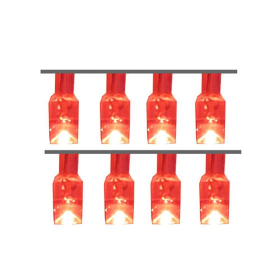 Imagem de Pisca 100 leds vermelho 127v 9m 4 funcoes fio transparente