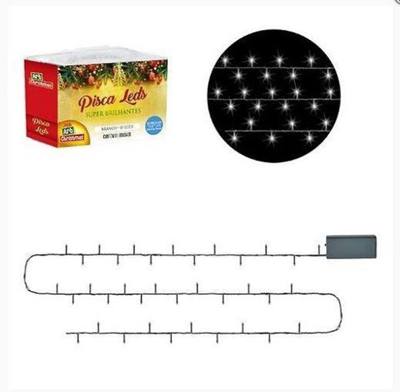 Imagem de Pisca 15 leds branco 2m a pilha - black