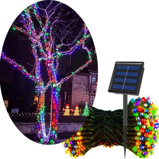 Imagem de Pisca Fio Luzes LEDs Solar Colorido 500 Lâmpadas Natal 50m