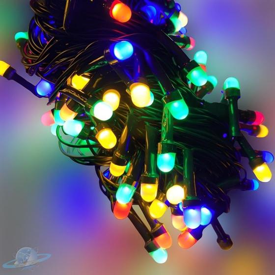 Imagem de Pisca Pisca 100 Leds Cordão Redondo Colorido RGB Natal 5m 220V