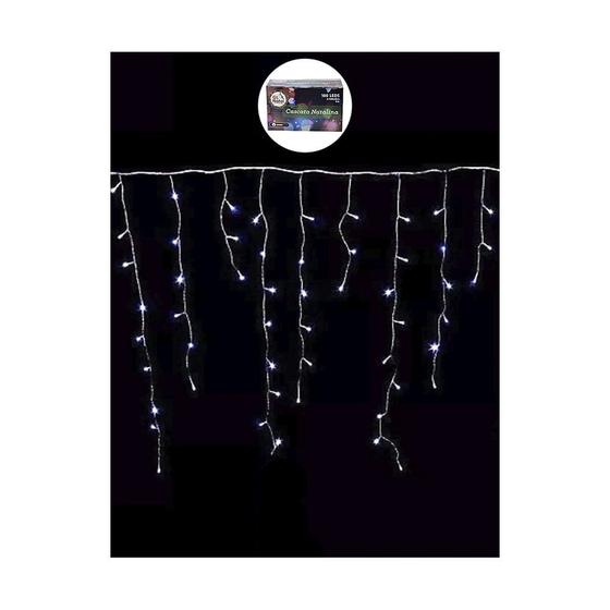 Imagem de Pisca-Pisca Cascata de Led Grillo com 100 Lâmpadas Brancas e 8 Funções 2m - 127V