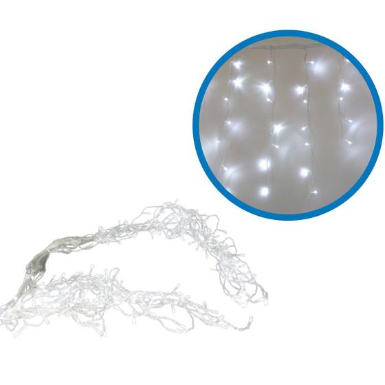 Imagem de Pisca Pisca Cascata LED de Natal 200 Luzes 3.8 metros 127V Branco 8 Funções