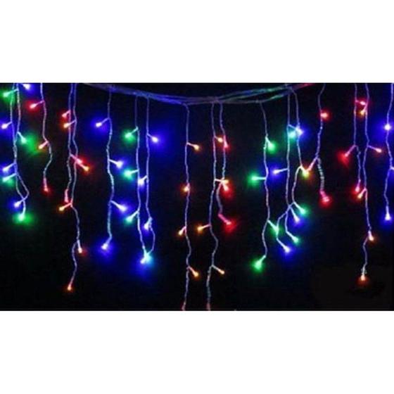 Imagem de Pisca Pisca Com 400 leds  Colorido Cortina Cascata Natal Decoração Natalina 110V / 220V 8 Funções