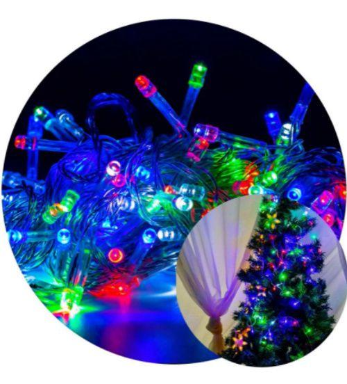 Imagem de Pisca Pisca de  Led 100 Lampadas 8 Funções Fixo fio RGB
