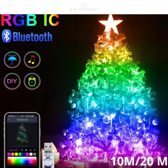 Imagem de Pisca - Pisca de LED colorido com controle e Bluetooth