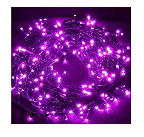 Imagem de Pisca Pisca de Natal Led com 100 Lâmpadas Lilas 8 funções 220v Fio  Transparente