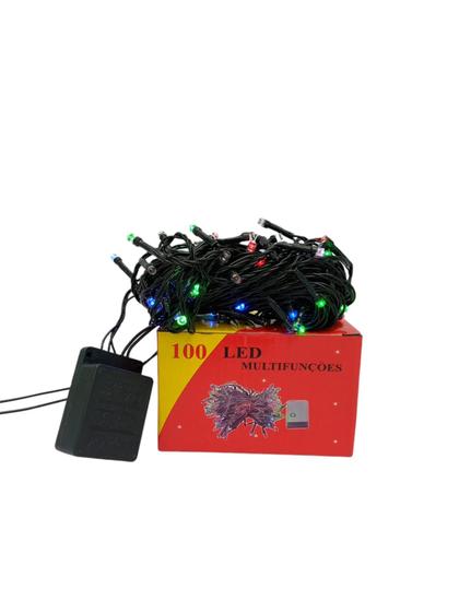 Imagem de Pisca Pisca Led Colorido Com 100 Lâmpadas 110v 8 Funções 8M