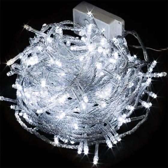 Imagem de Pisca pisca luz fria com fio transparente 100 LEDs 10 metros (área externa)