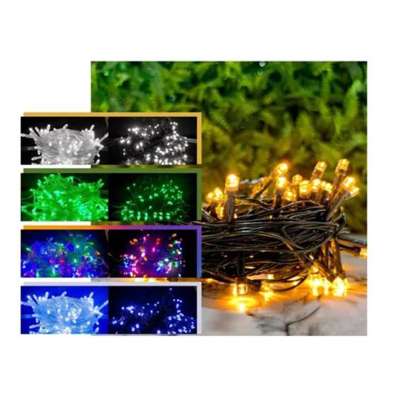 Imagem de Pisca Pisca Luz Led 100 Lampadas 8 Funções Natal 9 Metros Cores Variadas