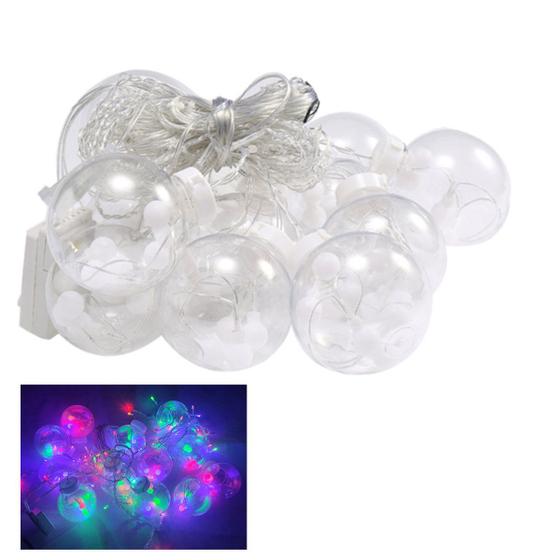 Imagem de Pisca Pisca Natal 12 Bolas 3 Metros Super Led Natalino Controle 8 Modos Arvore de Natal Decoraçao Iluminaçao Jardim Casa Varanda Enfeite Quintal Fest