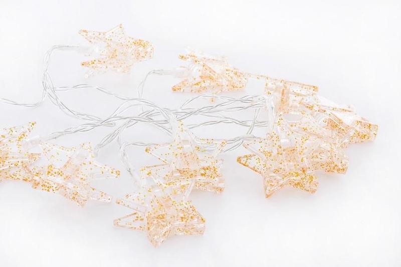 Imagem de Pisca Pisca Pregador Estrela 10L 2AA 2m Decoração Iluminação de Natal