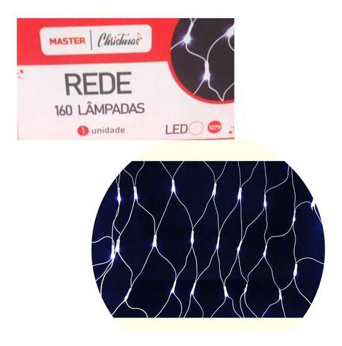 Imagem de Pisca Pisca Rede 160 Lâmpadas Led Branco 127v Enfeite Natal