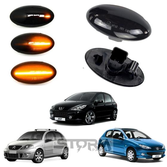 Imagem de Pisca Seta Sequencial Peugeot 206 207 307 Citroen C3 Par Led