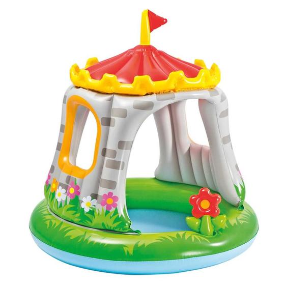 Imagem de Piscina Banheira Inflável Castelinho com Cobertura 74 Litros Intex