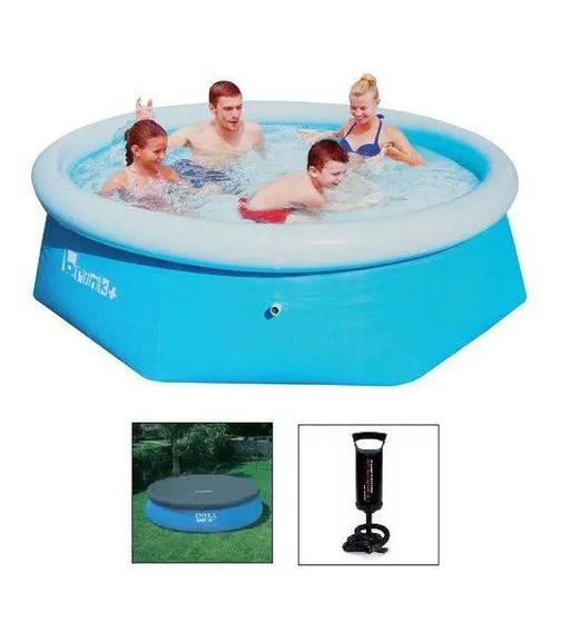 Imagem de Piscina Brink 2490 Litros Inflável com Bomba de Inflar e CAPA - Bestway 2300