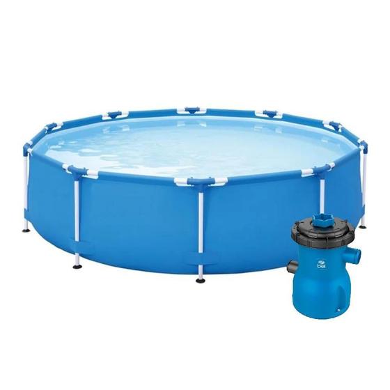 Piscina com Armação 5.000L MOR e Bomba de Filtragem BELFIX Menor preço em Piscina com Armação 5.000L MOR e Bomba de Filtragem BELFIX