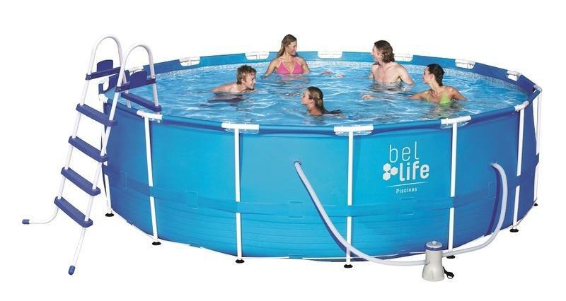 Piscina de armação bel life 16000 litros com cobertura, bomba, escada e forro 220v - Bel Lazer Menor preço em Piscina de armação bel life 16000 litros com cobertura, bomba, escada e forro 220v - Bel Lazer
