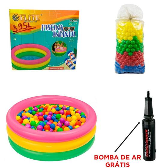 Imagem de Piscina De Bolinha + 100 Bolinhas Plásticas + Bomba