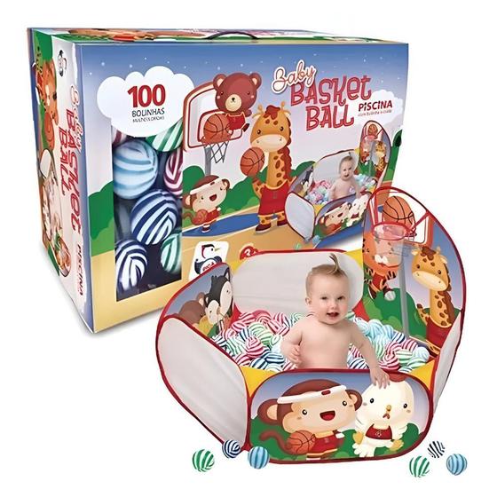 Imagem de Piscina De Bolinha Com Basketball Com 100 Bolas Pica Pau