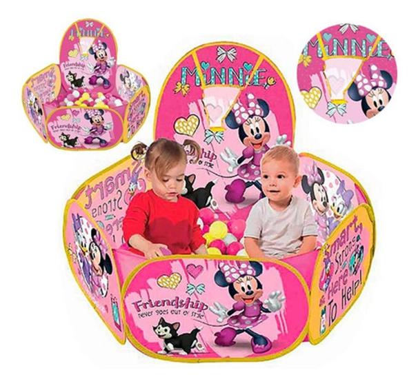 Imagem de Piscina de bolinha minnie disney com cesta basquete pbc19mn