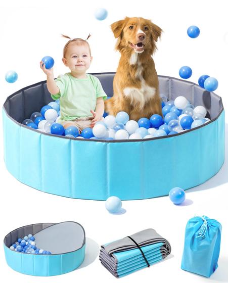 Imagem de Piscina de Bolinhas Hikiddy Large para Crianças Pequenas com Tapete Pop-Up Azul