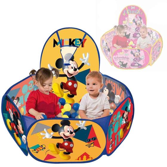 Imagem de Piscina de Bolinhas Mickey Minnie Disney Original Zippy Toys Infantil Dobrável 1 Metro de Diâmetro