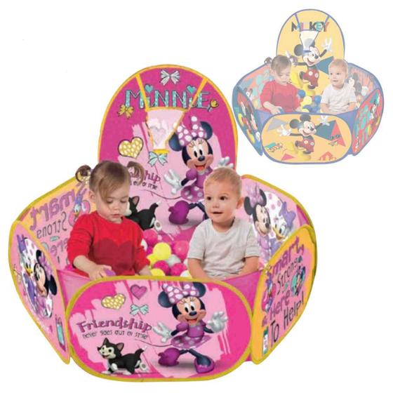 Imagem de Piscina de Bolinhas Mickey Minnie Disney Original Zippy Toys Infantil Dobrável 1 Metro de Diâmetro