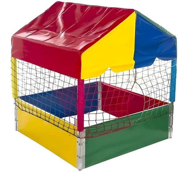 Imagem de Piscina de Bolinhas Quadrada 1,00m Casinha Barraquinha Infantil Premium