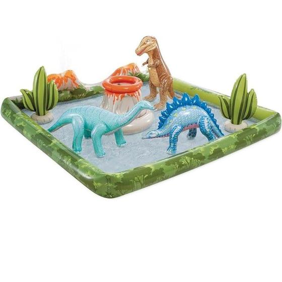 Imagem de Piscina Dinossauros Infláveis Com Difusor E Bolas Intex 410L