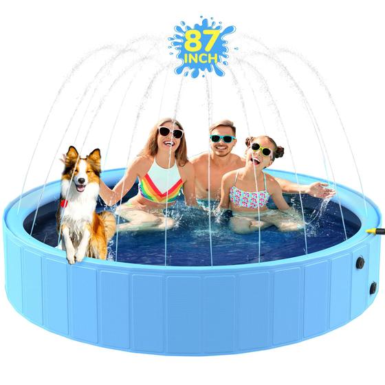 Imagem de Piscina Dobrável Bilibara para Cães e Crianças - 220cm com Aspersor