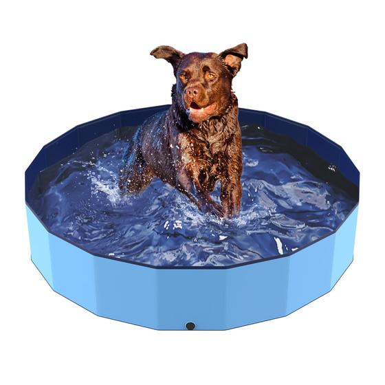 Imagem de Piscina dobrável para cães PETOCAT para crianças e cães pequenos de 37 polegadas