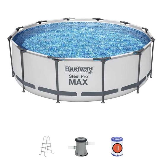 Piscina Estruturada 9.150L Circular Cinza 3,66m x 1,00m + Filtro 2.006 L/H 127V Bestway 56419 Menor preço em Piscina Estruturada 9.150L Circular Cinza 3,66m x 1,00m + Filtro 2.006 L/H 127V Bestway 56419