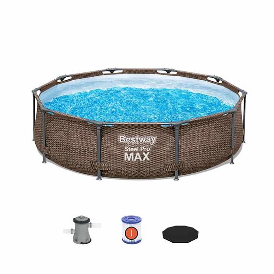 Imagem de Piscina Estrutural 4.678L Circular Deluxe + Filtro + Capa Bestway