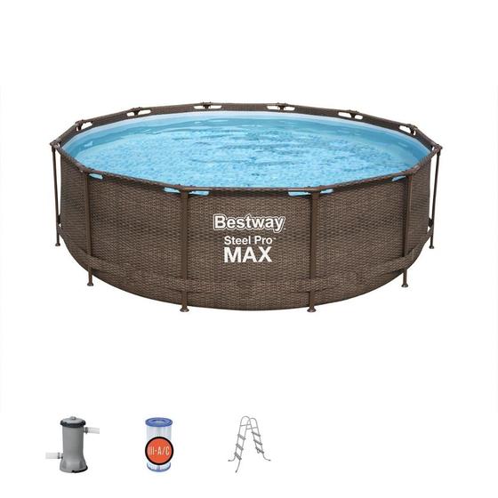 Imagem de Piscina Estrutural 9150L Circular Deluxe 3,66m x 1,00m com Filtro 2.006L/H 110v ou 220v Bestway