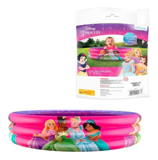 Imagem de Piscina Infantil 130 Litros 97x20cm Princesas Disney Rosa- Etitoys