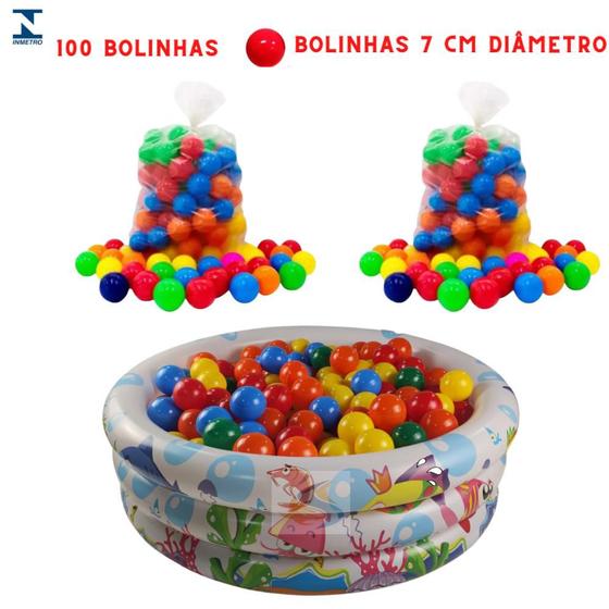 Imagem de Piscina Infantil Inflável 100 Litros Colorida + 100 Bolinhas