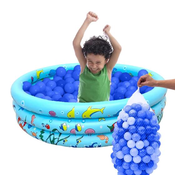 Imagem de Piscina Infantil Inflável 100 Litros Colorido + 100 Bolinhas