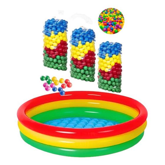 Imagem de Piscina Infantil Inflável 126 Litros Colorida + 25 Bolinhas