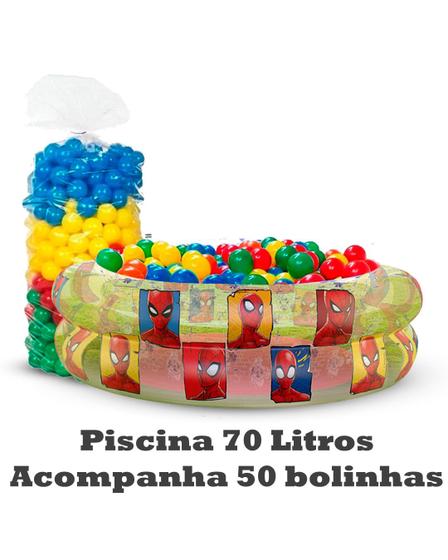Imagem de Piscina Infantil Inflável Homem Aranha 70 lts + 50 Bolinhas