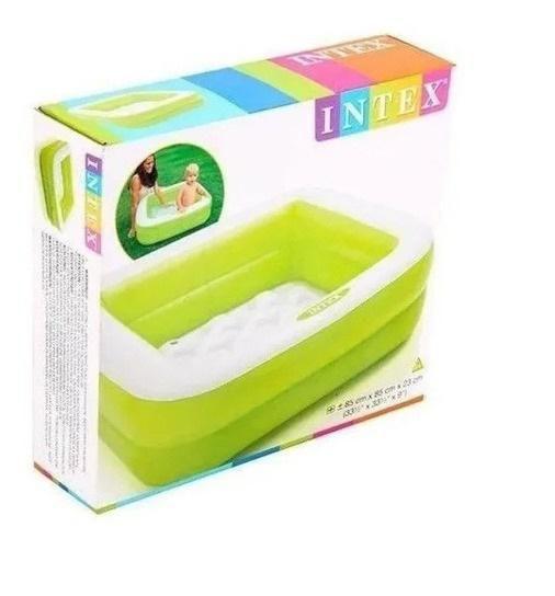 Imagem de Piscina Infantil Inflável Quadrada - Verde E Branca - 57 L