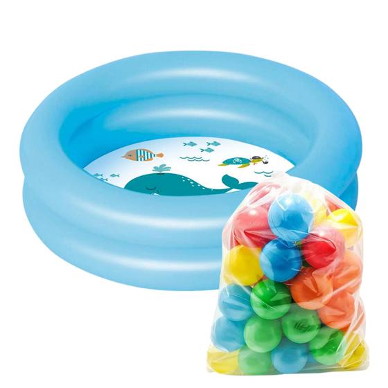 Imagem de Piscina Infantil Para Criança Bebe 28 litros + 50 Bolinhas coloridas