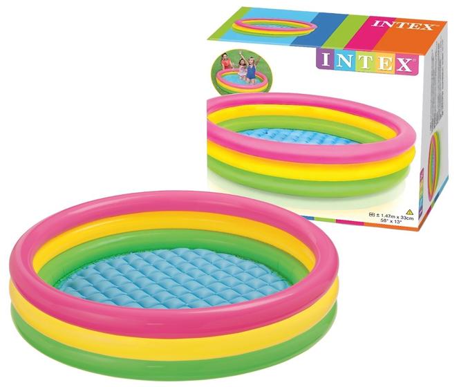 Imagem de Piscina Infantil Redonda Inflável Base Acolchoada 275L Intex