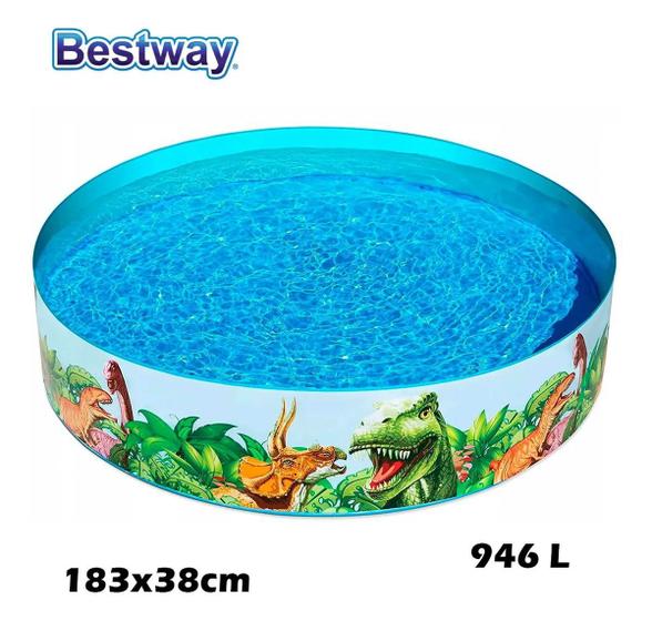 Imagem de Piscina Infantil Semi-Rígida Estrutural S/ Ferros Dinossauros 946L - Bestway