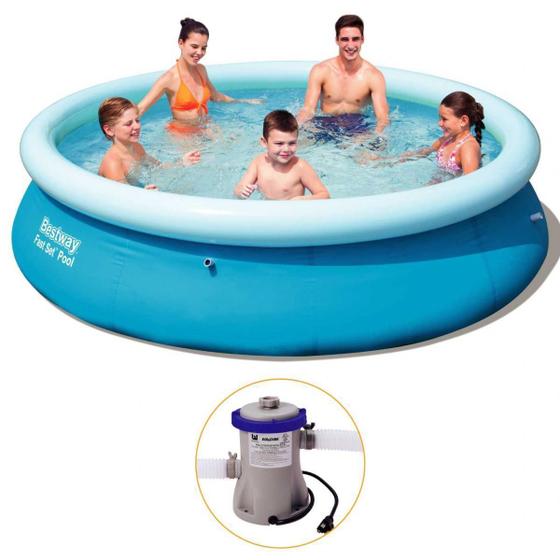 Piscina Inflável 3.700 Litros + Filtro 110v - Bestway Menor preço em Piscina Inflável 3.700 Litros + Filtro 110v - Bestway
